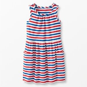 Hanna Andersson So Breezy Red, White & Blue Striped Dress. Size 8